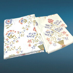 Vintage Fine Arts Stevens Museum of Folk Art Queen Flat Sheet 2 Std Pillowcases